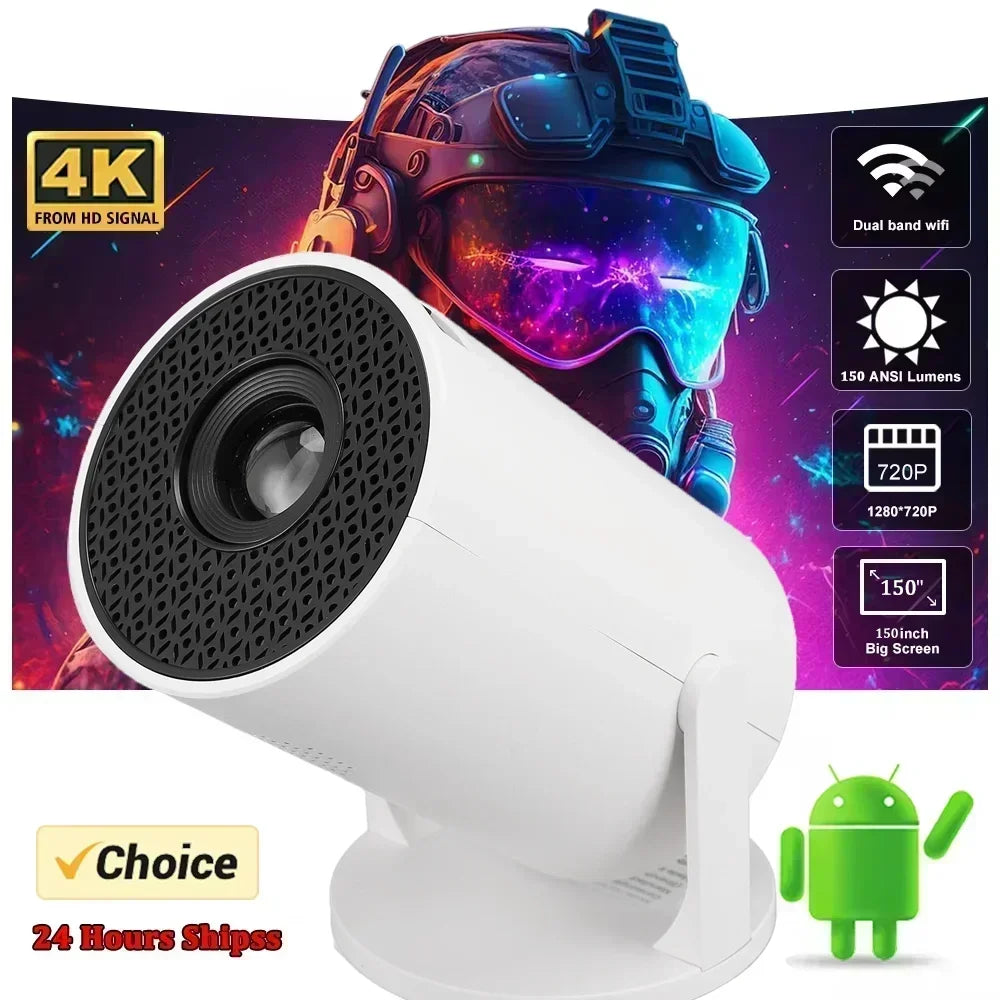 New Projector 4K Android 11 HY300 Wifi6 290ANSI Allwinner H713 BT5.0 1080P 1280*720P Cinema Outdoor Portable Projetors ﻿